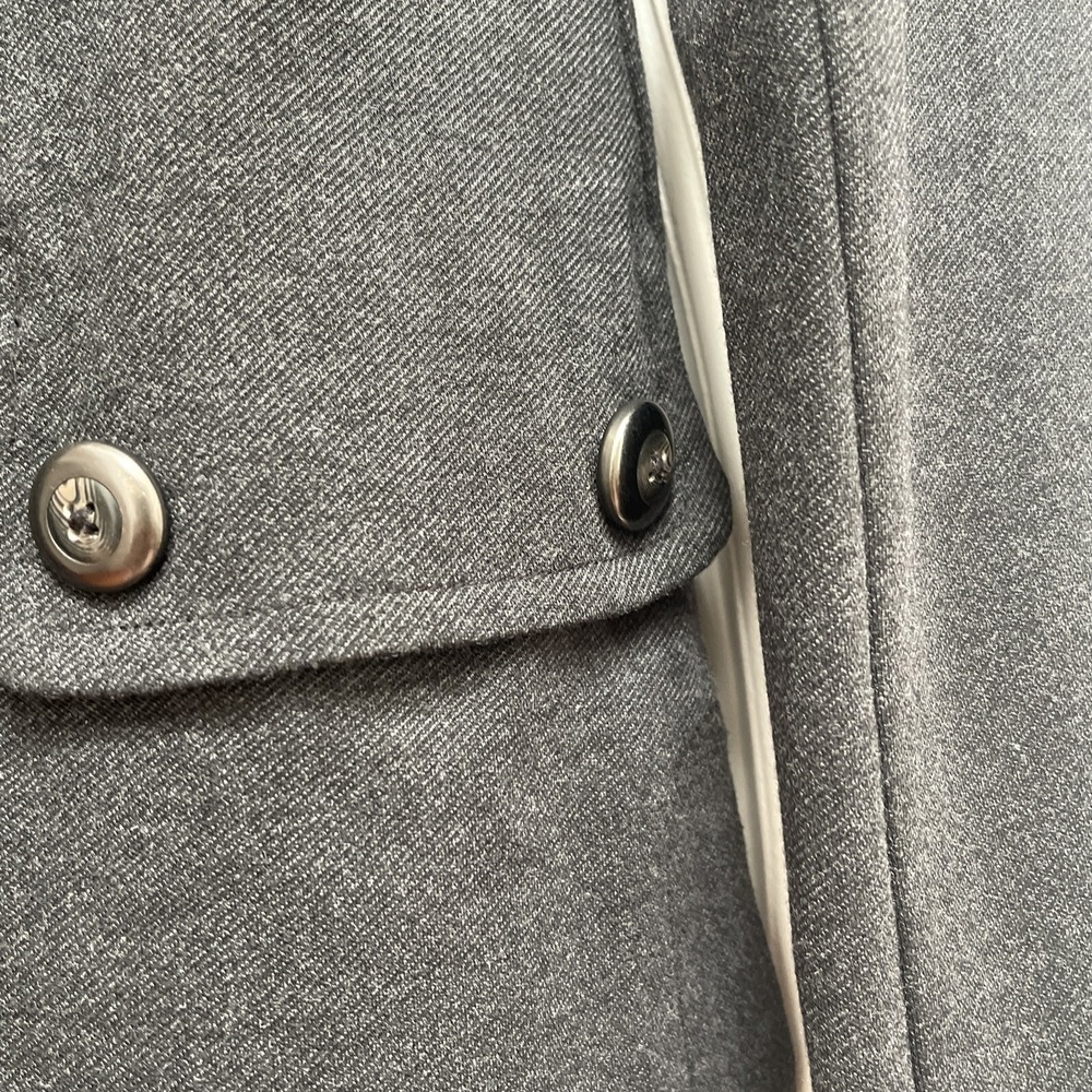 CABI Size S Crew Blazer Ponte Knit Charcoal Button Up Blazer Jacket Trim #3030 - Picture 6 of 10